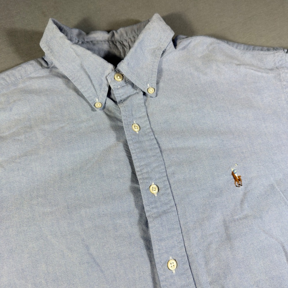 Ralph Lauren Yarmouth Mens 16.5 35 Blue Oxford Cotton Button Down Shirt L